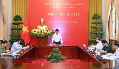 View - 	Chủ tịch nước Lương Cường chủ trì Phiên họp thứ sáu Hội đồng QP-AN